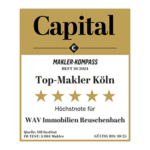 Auszeichung - Top Bewertung - Immobilinenmakler in Bornheim, Hürth, Brühl, Köln und Wesseling - WAV Immobilien Reuschenbach - Capital Top Makler Köln
