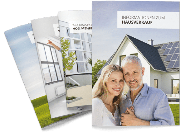 Informationsbroschüren zu den Themen Haus verkaufen, Wohnung verkaufen, Grundstück verkaufen und Mehrfamilienhaus verkaufen in Bornheim, Brühl, Wesseling, Großraum Köln / Bonn, Rhein-Erft-Kreis und Rhein-Sieg-Kreis.